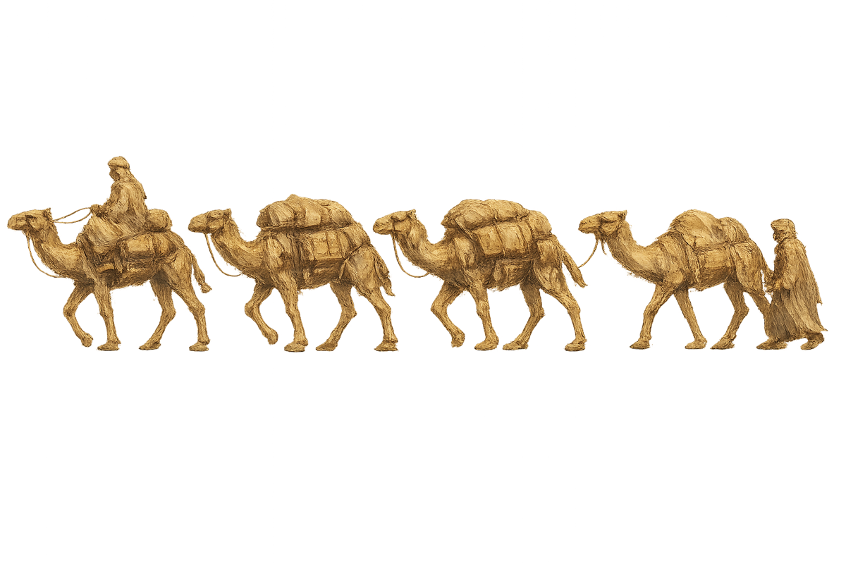 a caravan crossing the desert